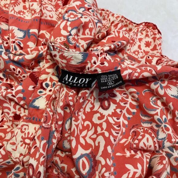 ALLOY Apparel Coral Boho Half Sleeve Mini Dress Women XL - Picture 10 of 11